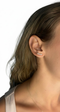 Gold Plated CZ Curve Stud Earrings