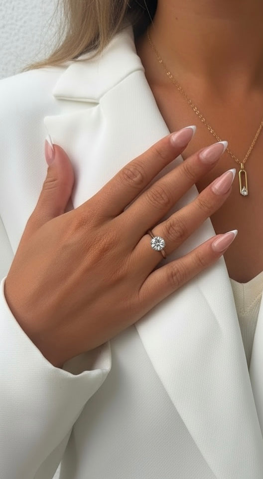 Platinum Round Lab Grown Diamond Solitaire Ring 2.00ct