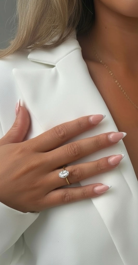 Oval Lab Grown Diamond Solitaire Ring
