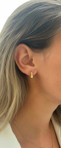 9ct Gold Rectangular Hoop Earrings
