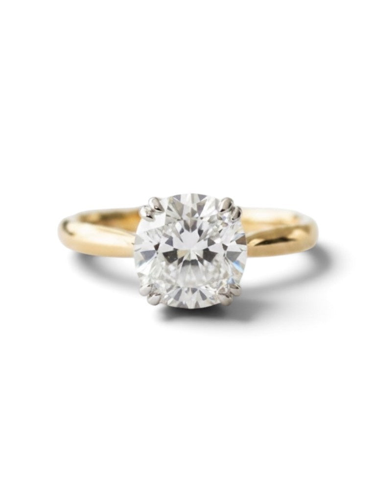 18k Yellow Gold Round Lab Grown Diamond Solitaire Ring