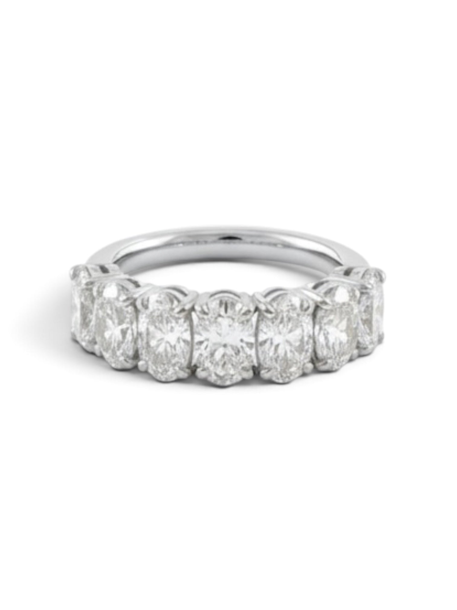Platinum Seven Stone Oval Lab Grown Diamond Half Eternity Band