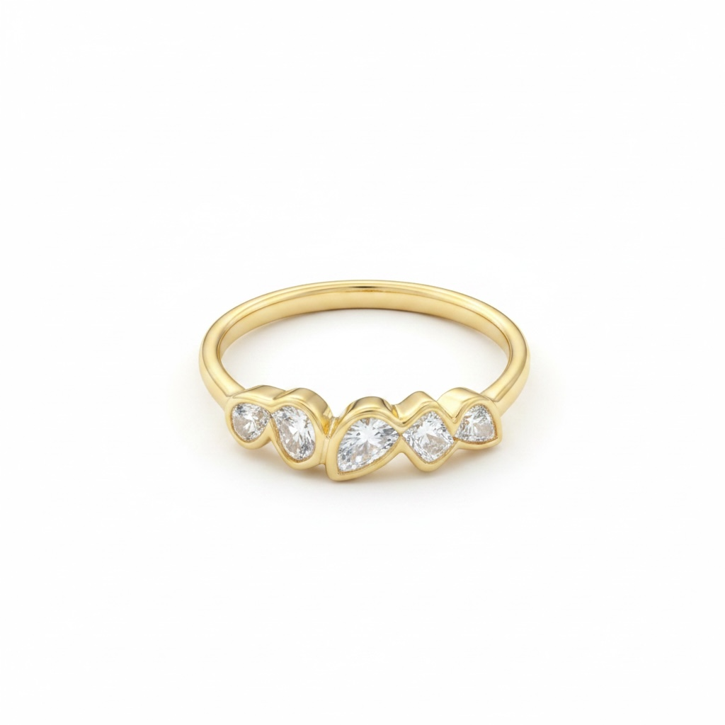 9ct Gold Bezel Set Lab Grown Diamond Band Ring