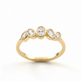 9ct Gold Five Bezel Set Lab Grown Diamond Ring