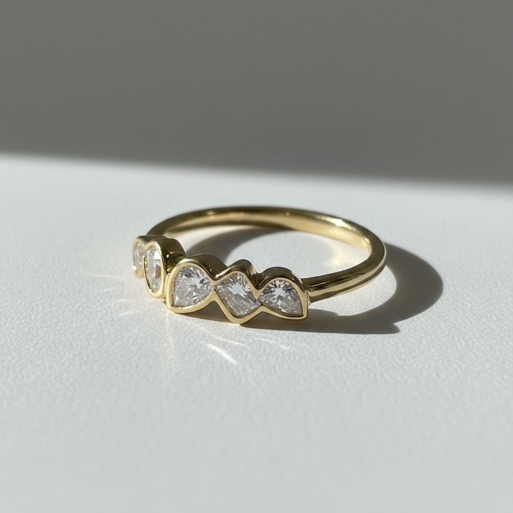 9ct Gold Bezel Set Lab Grown Diamond Band Ring