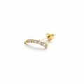 Gold Plated CZ Curve Stud Earrings
