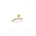 Gold Plated CZ Curve Stud Earrings