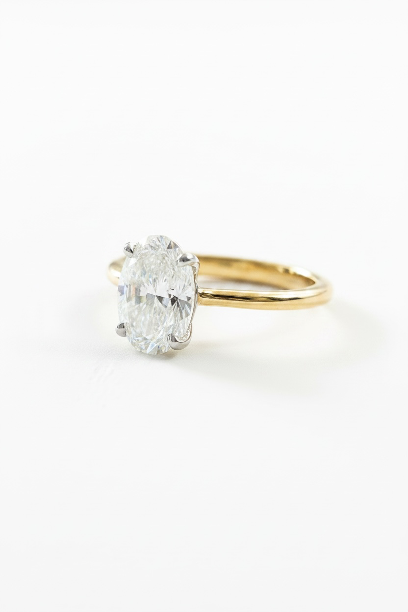 Oval Lab Grown Diamond Solitaire Ring
