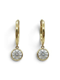 9ct Gold Bezel Set Lab Grown Diamond Drop Earrings