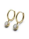 9ct Gold Bezel Set Lab Grown Diamond Drop Earrings