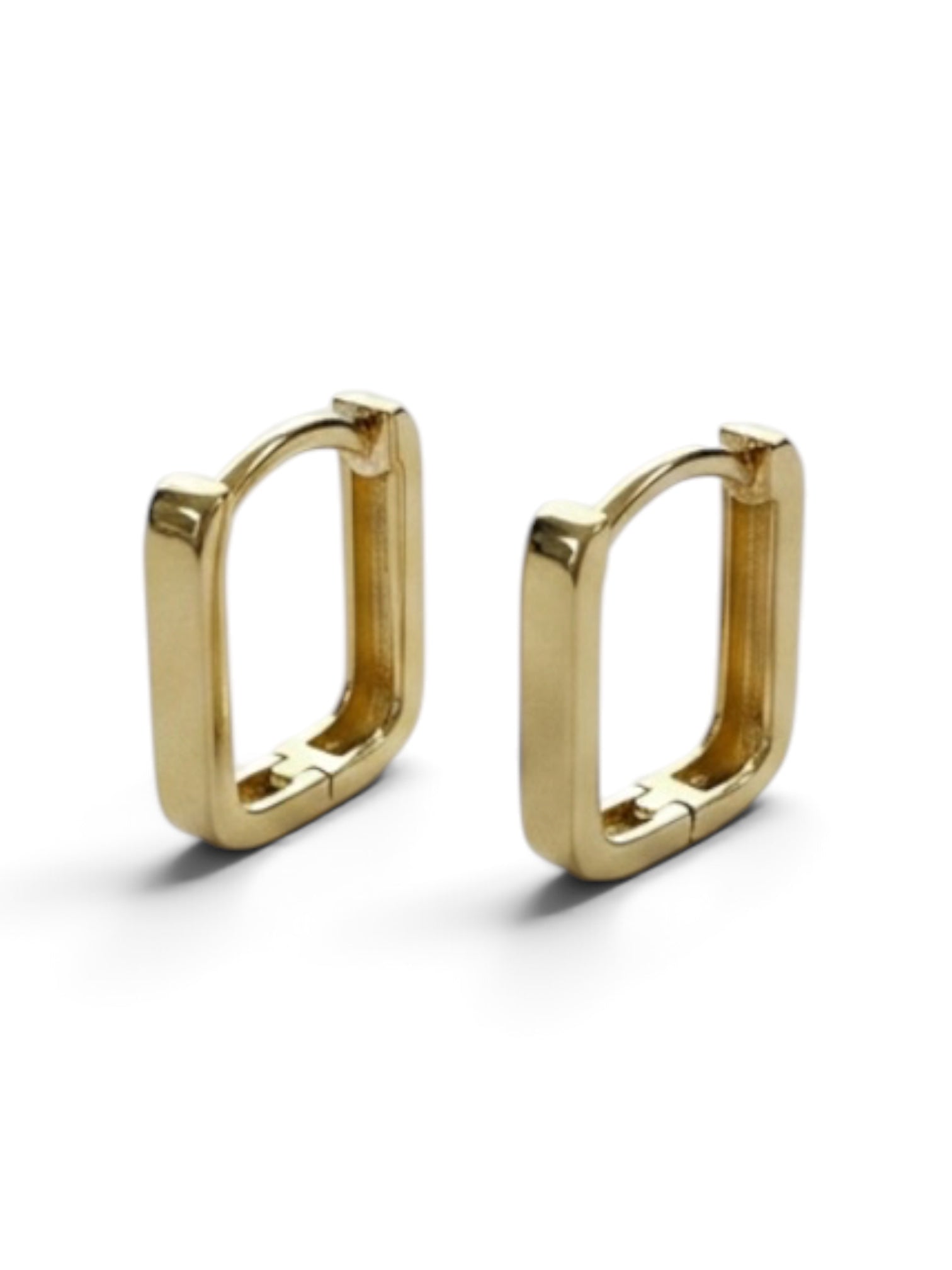 9ct Gold Rectangular Hoop Earrings