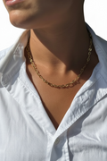 Gold plated on Sterling Silver Round Link Chain Necklace