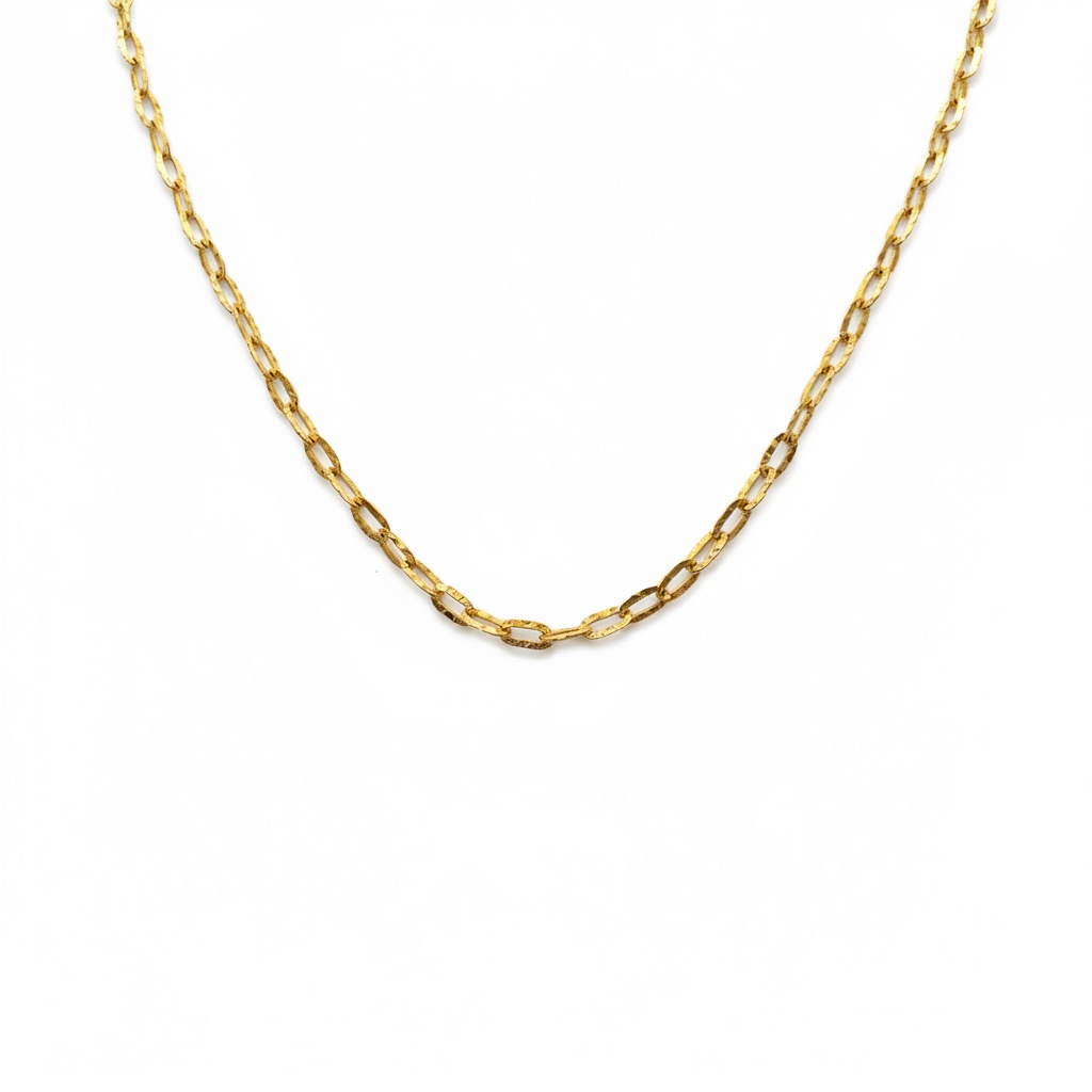 Gold plated on Sterling Silver Round Link Chain Necklace