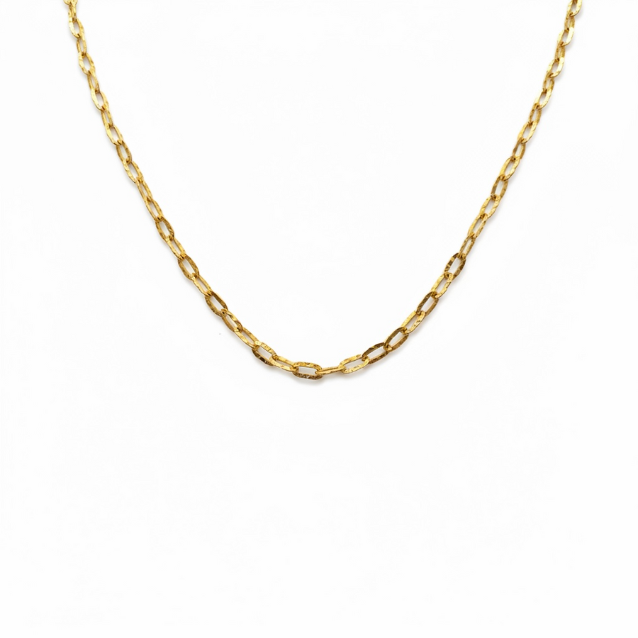 Gold plated on Sterling Silver Round Link Chain Necklace
