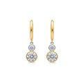 9ct Gold Round Cut Drop Lab Diamond Hoop Earrings