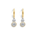 9ct Gold Round Cut Drop Lab Diamond Hoop Earrings