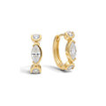 9ct Gold Marquise & Round Lab Diamond Hoop Earrings
