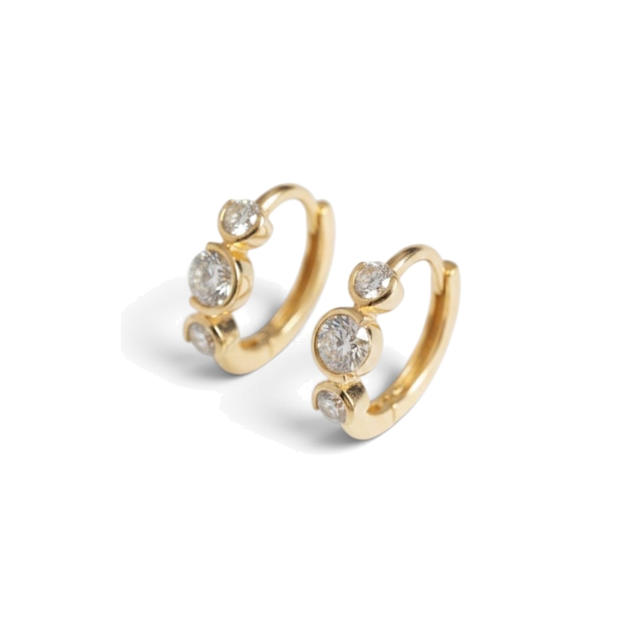 9ct Gold Lab Diamond Hoop Earrings