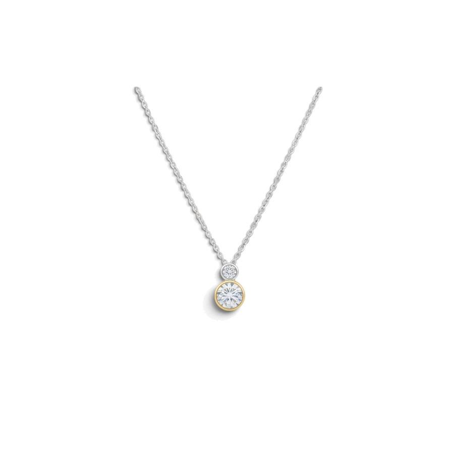 Two Tone Gold 1.50ct Lab Diamond Drop Necklace