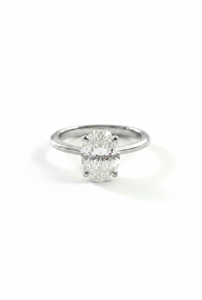 Platinum Oval Lab Grown Diamond Solitaire Ring